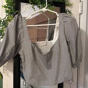 Abercrombie Lace-Up Poplin Corset Scoopneck Top